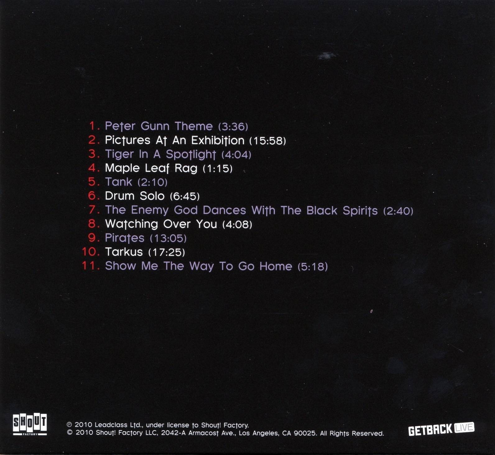 Emerson, Lake and Palmer A Time and A Place : Back2